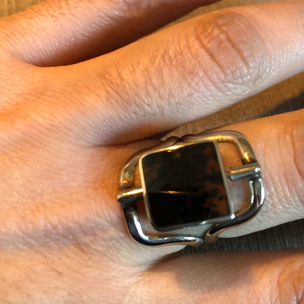 Sterling silver two sided stone ring